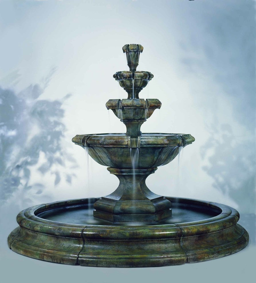 Grande Kensington Three Tier Fountain in Pool, Sorrento Sandstone