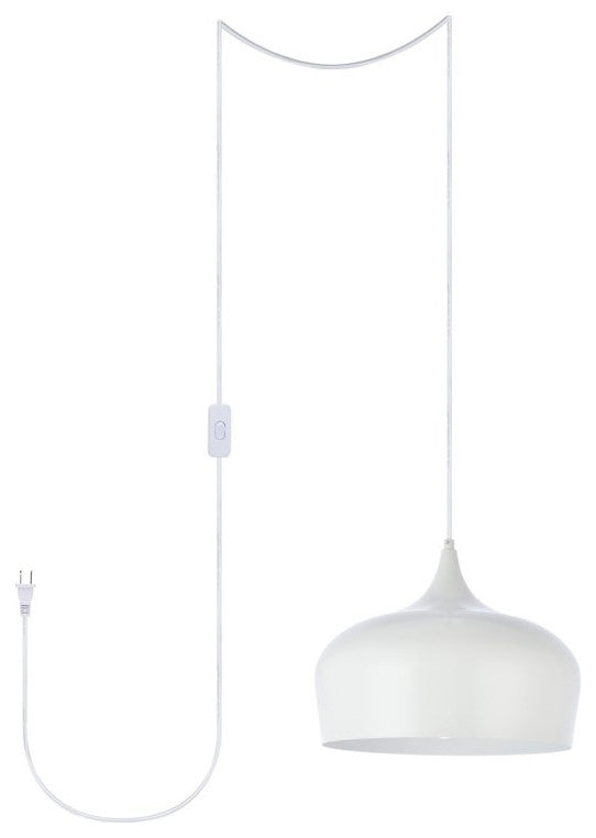 Living District Nora 1-Light Plug-In Pendant White