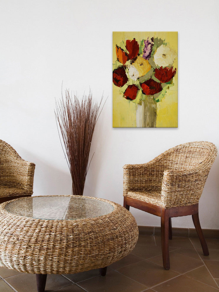 "Love Bouquet" Painting Print on Wrapped Canvas, 12"x18"