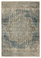 7"x10" Blue and Ivory Medallion Area Rug