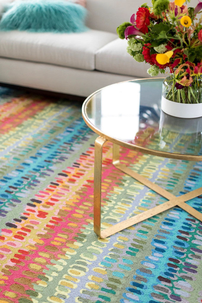 Dash & Albert Paint Chip Multi Hand Micro Hooked Wool Rug, Multi, 5' x 8'