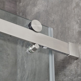 Bel Soft-Close Base/Door Alcove Shower Kit, Satin Nickel, 48"
