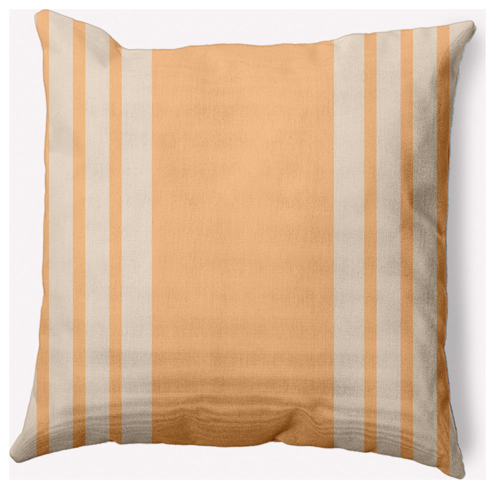 20" x 20" Stripe Indoor/Outdoor Polyester Throw Pillow, Pale Gold
