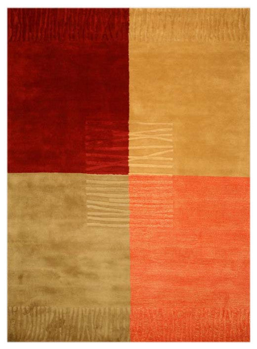 Hand-Tufted Wool Multicolored Contemporary Geometric Durado Rug, 4'x6'