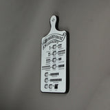 Measurement Conversion Chart Cutting Board Shaped Metal Wall Hanging