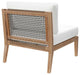 Clearwater Outdoor Patio Teak Wood Armless Chair, Gray White
