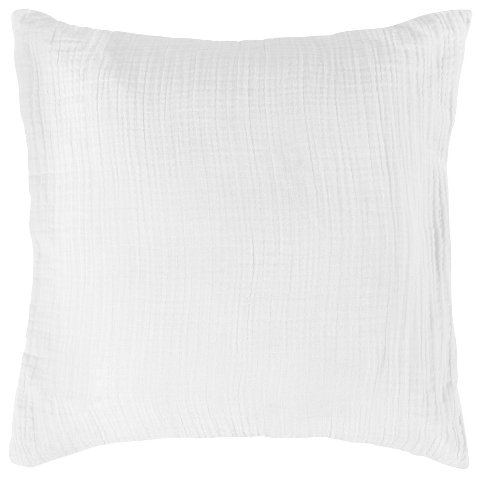 Camille Linen Sham, White, Euro Size