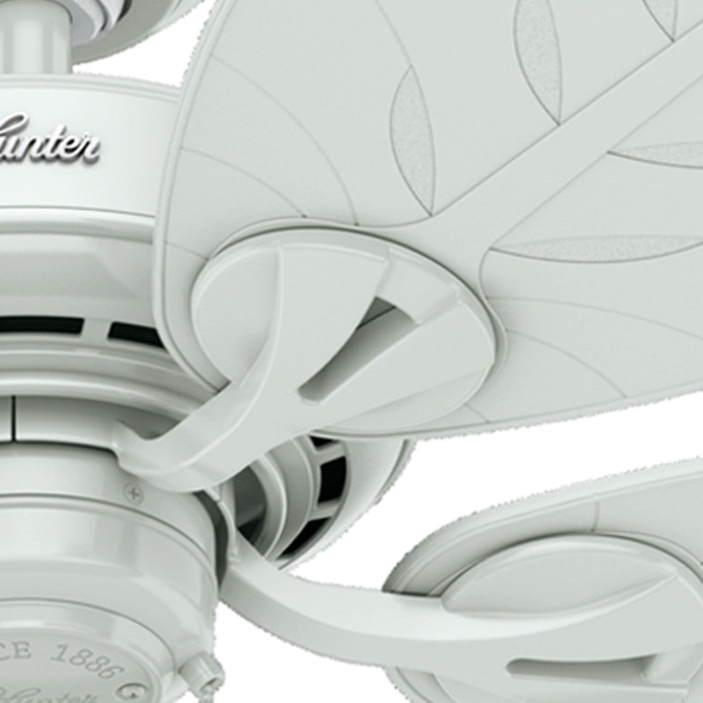 Hunter 54" Bayview Outdoor Ceiling Fan, White With Pull Chain