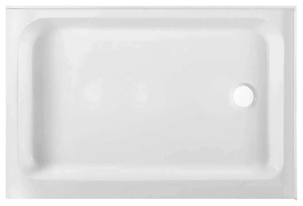 Fine Fixtures Double Threshold Acrylic Shower Base, 42 X 30, Right Hand