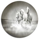 Horses Running Through Water, Animal Disc Metal Wall Art, 23"