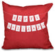 18"x18" Happy Holidays Banner, Word Print Pillow, Cranberry