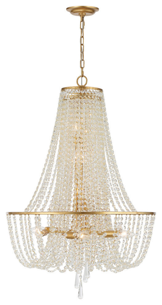 Arcadia 9 Light Chandelier, Gold