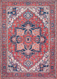 Cirali Ornate Large Medallion Machine Washable Indoor Area Rug, Red/Navy, 4 X 6