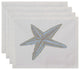 Sea Star Coastal Print Placement, Oatmeal, Set of 4