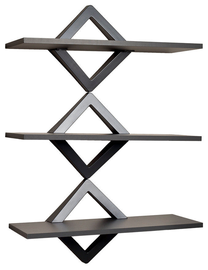 Diamonds 3 Level Shelving System, Gunpowder Gray
