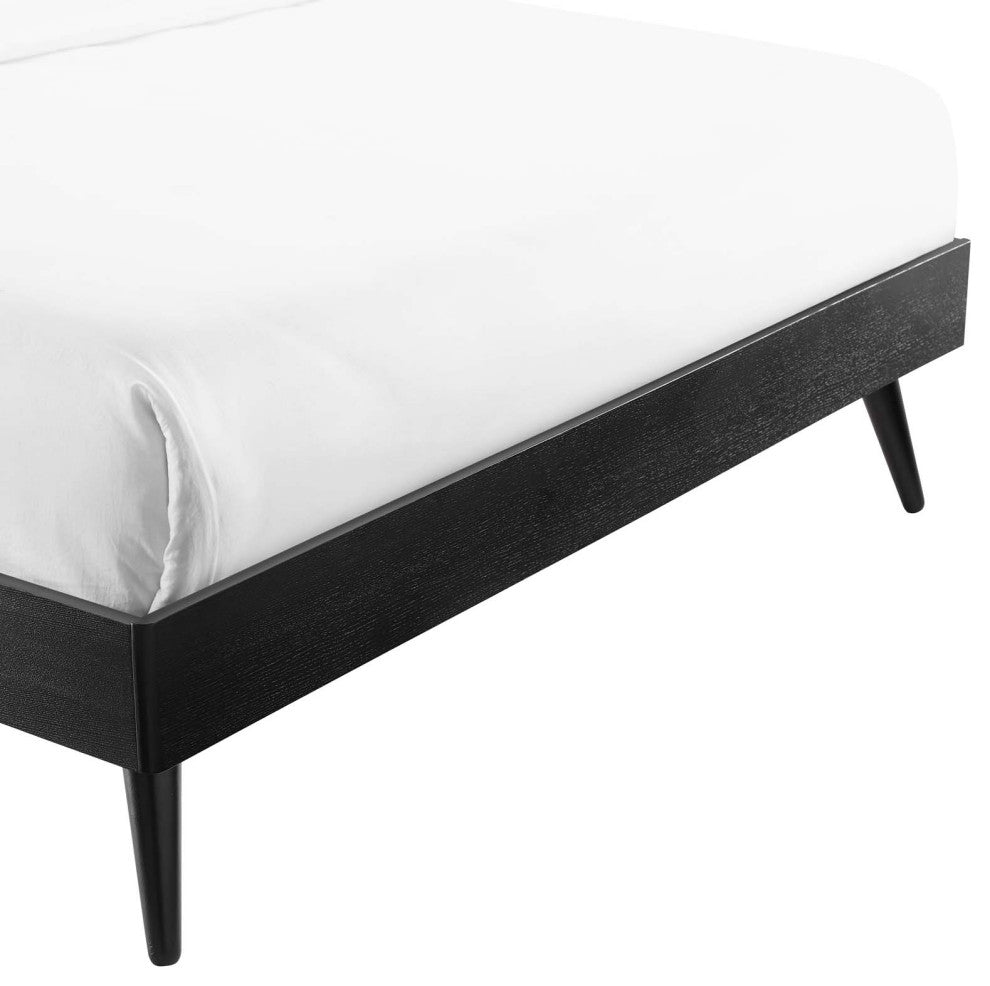 Margo King Wood Platform Bed Frame Black