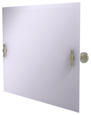 Frameless Landscape Beveled Edge Tilt Mirror, Polished Nickel