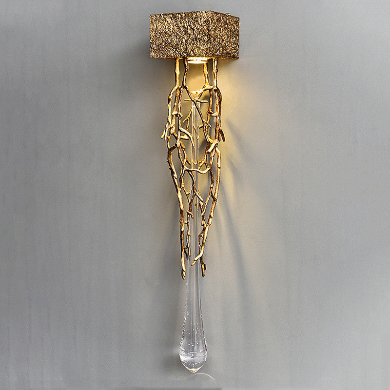 Jumilla | Creative LED Crystal Copper Wall Lamp, Copper, Cool Light