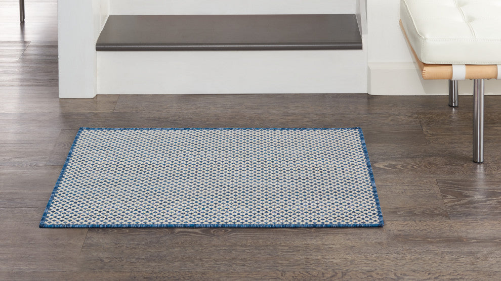 Nourison Courtyard 2' x 3' Ivory Blue Modern Area Rug