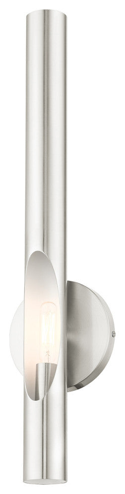 Brushed Nickel Contemporary, Minimal, Industrial, Urban, Sleek Single Sconce