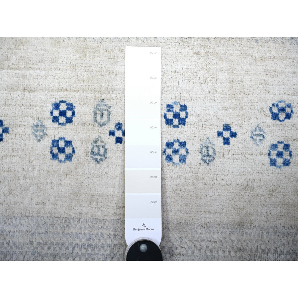Gray Kashkuli Gabbeh Pure Wool Hand Knotted Oriental Rug, 6'x8'8"