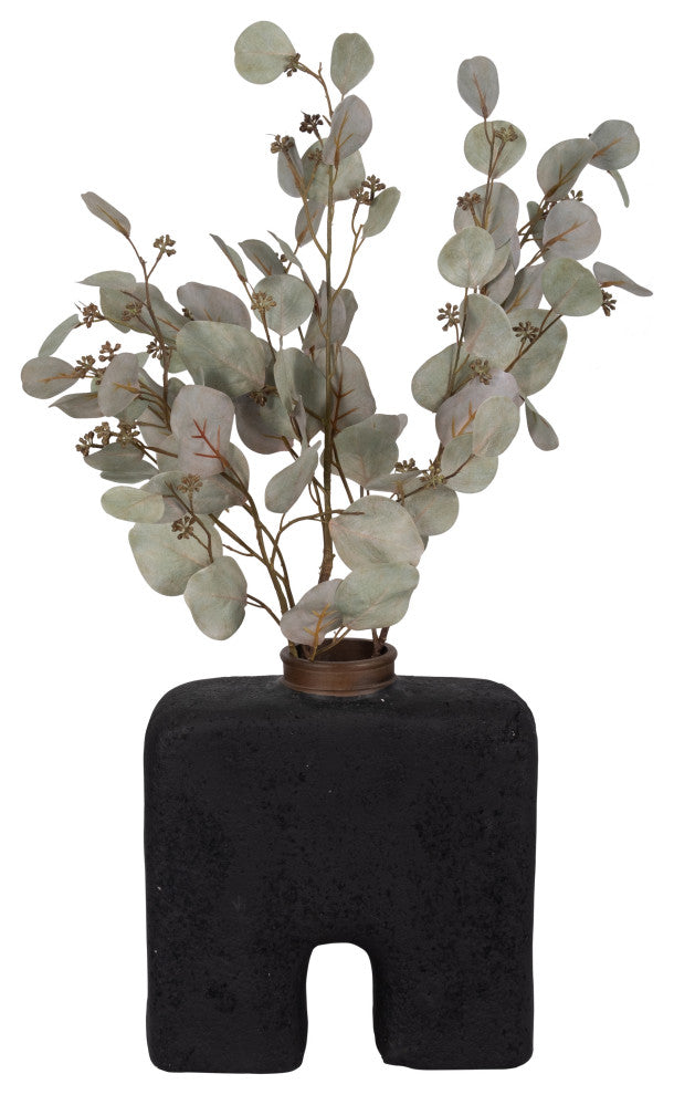 Ecomix, 13"H Abstract Vase, Black