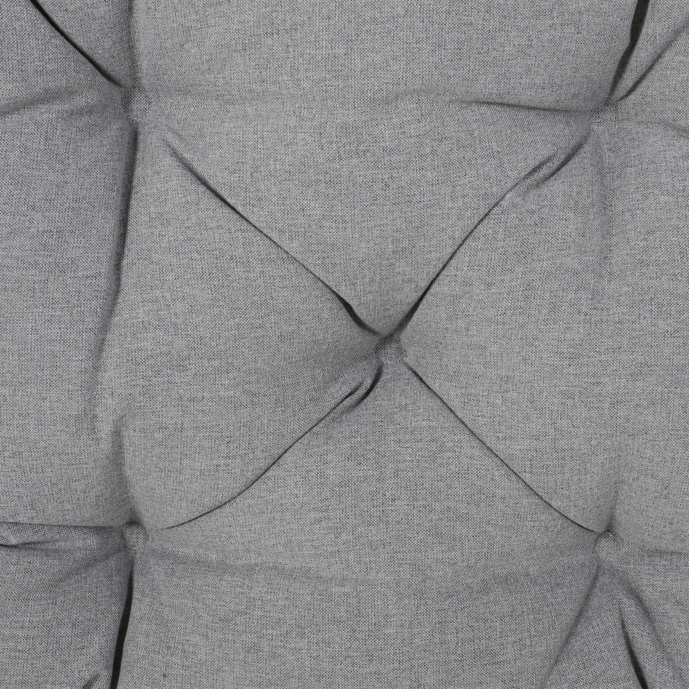 Sylvia Indoor Fabric Classic Tufted Chair Cushion, Charcoal
