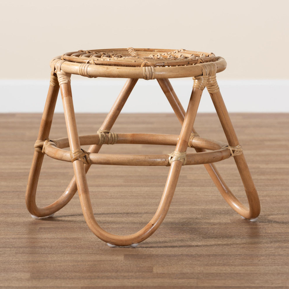 Saule Natural Brown Rattan End Table