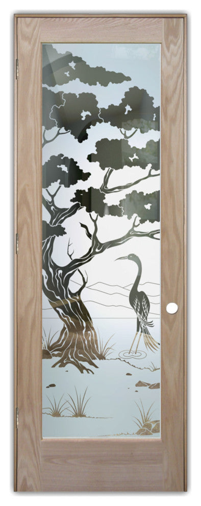 Interior Prehung Door or Interior Slab Door - Bonsai Egret - Oak - 24" x 80"...