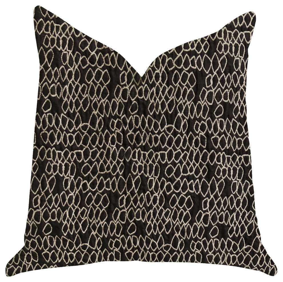 Carbonado Mine Luxury Throw Pillow in Black and White, 20"x36" King