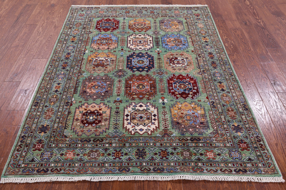 5' 0" X 6' 5" Fine Turkmen Ersari Handmade Rug Q11289
