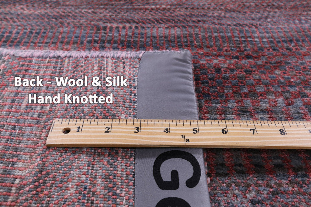 5' 10" X 9' 1" Hand Knotted Wool and Silk Savannah Grass Rug Q11925