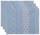 18"x14" Pattern Stripe Placemats, Set of 4, Light Blue