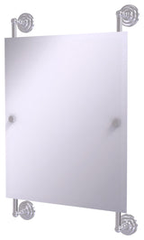 Que New Rectangular Frameless Rail Mounted Mirror, Satin Chrome