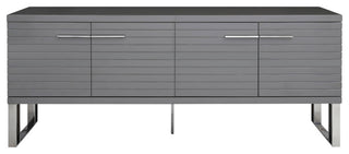 Modrest Splendor Grey High Gloss Slatted Buffet