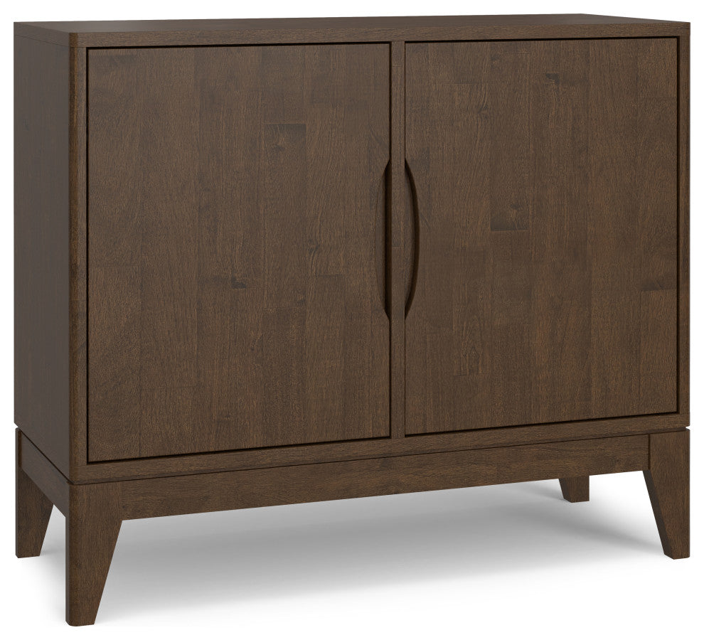Harper Solid Hardwood 2 Door Sideboard Buffet / Storage Cabinet, Walnut Brown