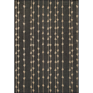 Nuloom Kiernan Teardrop Stripe Indoor/Outdoor Area Rug, Charcoal 2'x8'
