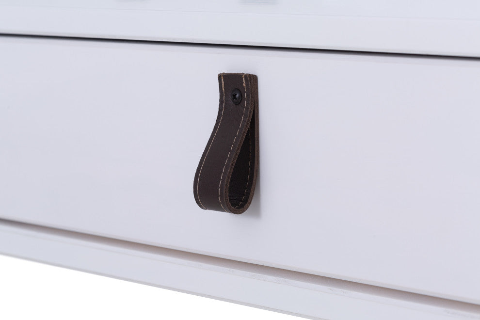 Memomad Bali Home Office Solid Wood Desk with Drawers (Off-White)