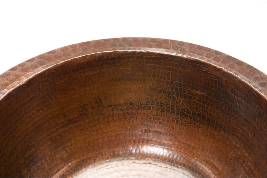 Premier Copper Products BR14DB2 14" Round Copper Bar Sink w/ 2" Drain Opening