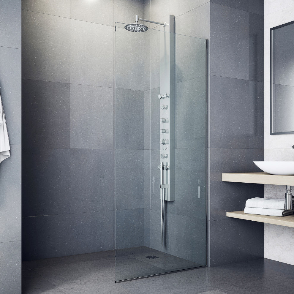 Dilana 67" H x 6" W 6-Jet Shower Panel with Round Shower Head in Stainless Steel