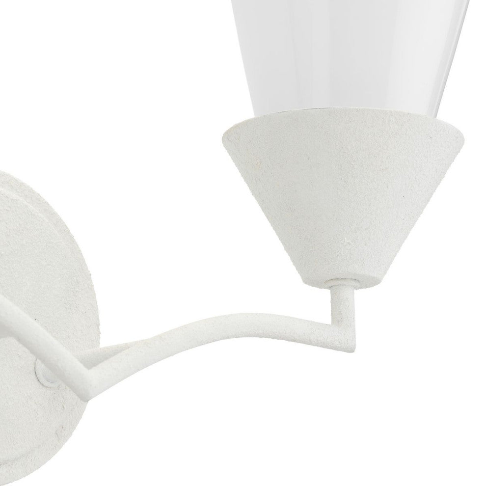 Pinellas Collection Two-Light Contemporary Vanity Light, White Plaster