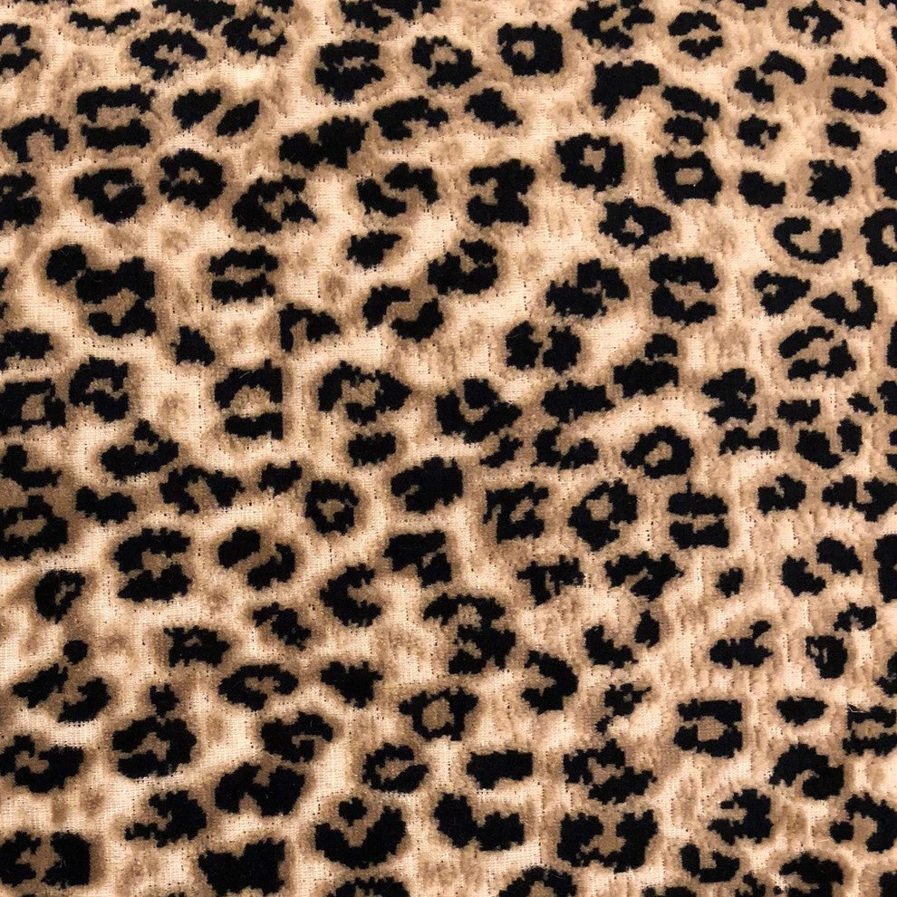Crimson Cheetah Black and Brown Luxury Throw Pillow, 20"x20"