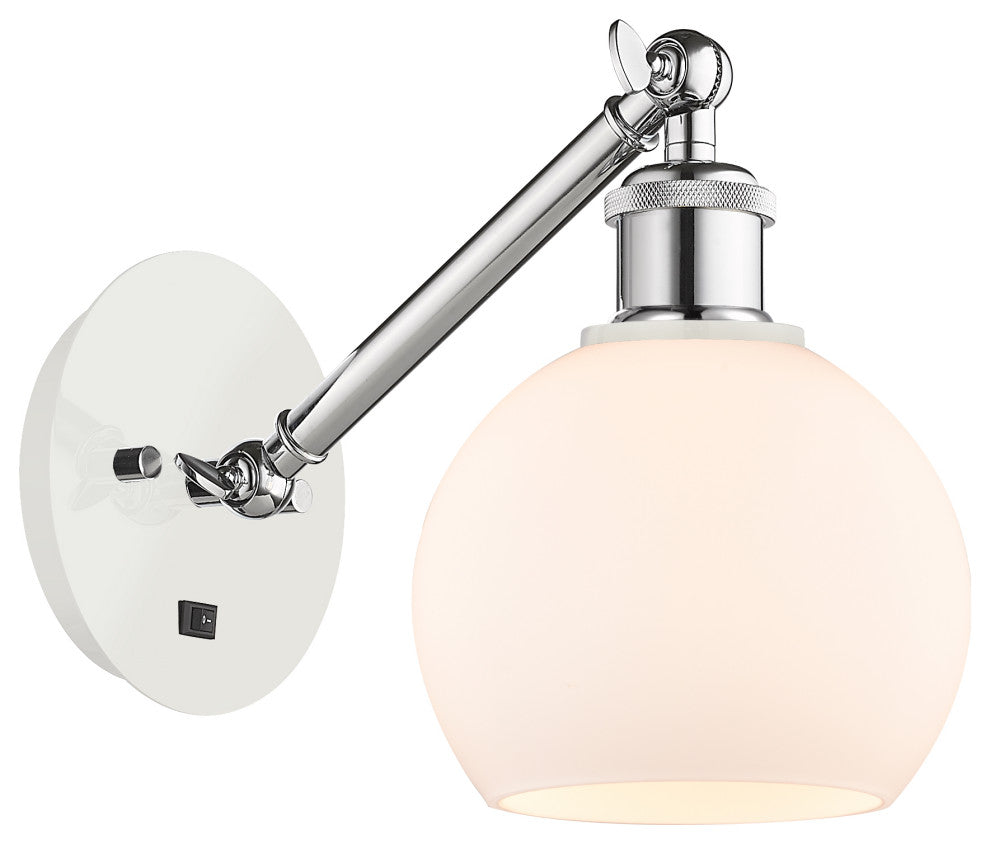 Innovations 317-1W-WPC-G121-6-LED 1-Light Sconce, White and Polished Chrome