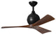 Matthews Fan, Irene-3 Ceiling Fan, 52" Matte Black, Walnut Blades