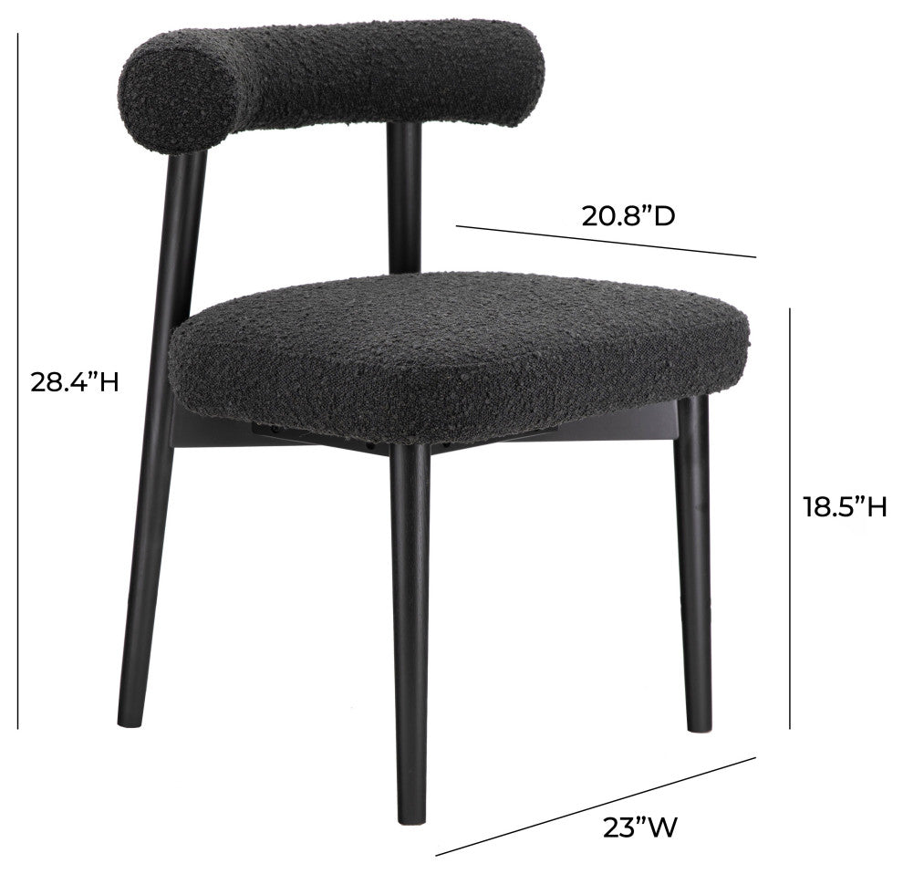 Spara Boucle Side Chair, Black