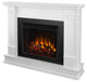 Real Flame Silverton Contemporary Solid Wood Electric Fireplace in White