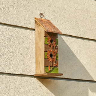 14.45"H Hanging Two-Tiered Bluebird House Solid Wood Birdhouse