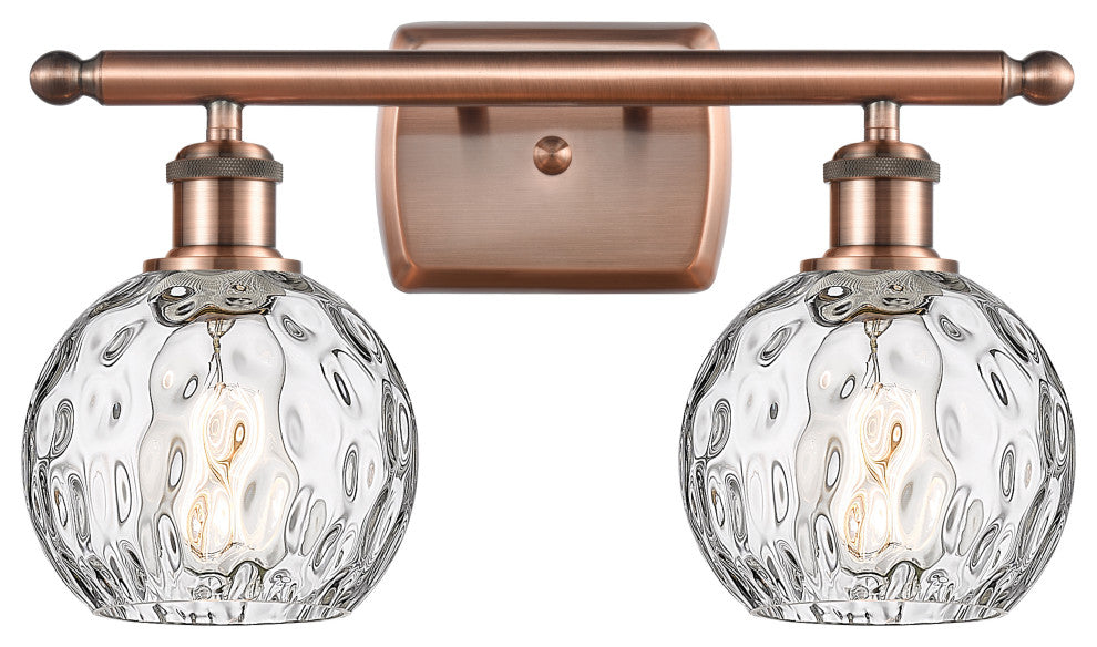 Innovations 516-2W-AC-G1215-6-LED 2 Light Bath Vanity Light, Antique Copper