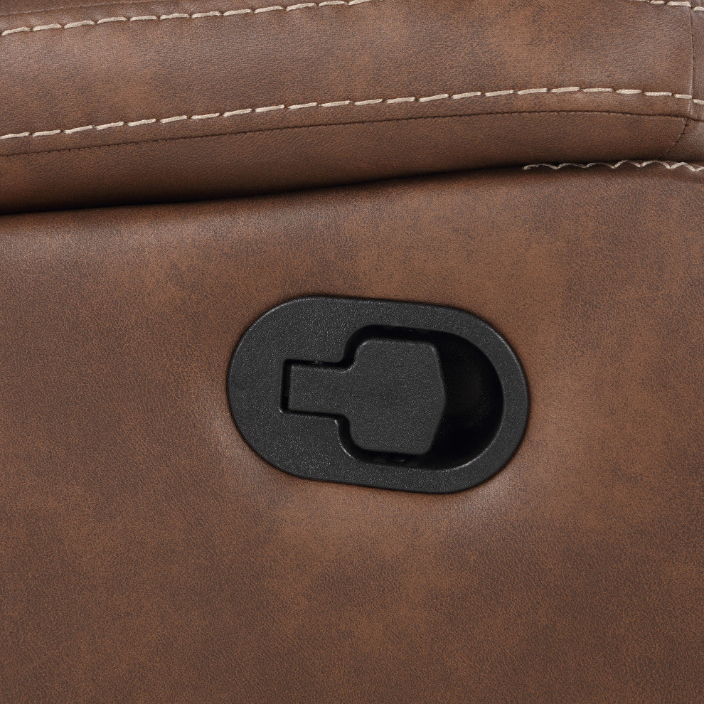 Katrine Manual Reclining Sofa, Brown