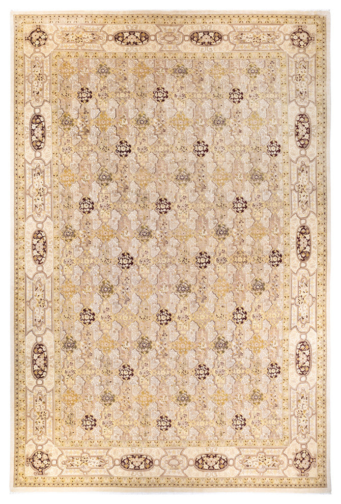 Eclectic, One-of-a-Kind Hand-Knotted Area Rug Ivory, 11' 10" x 17' 10"